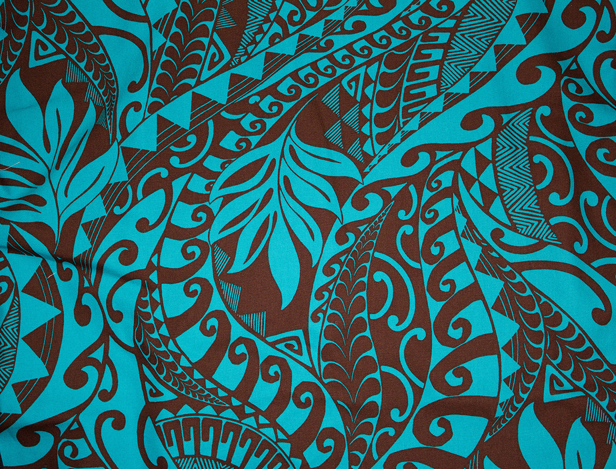 Hawaii Seat Cover<br> 113 Turquoise Green Tapa<br> (Non-quilted)
