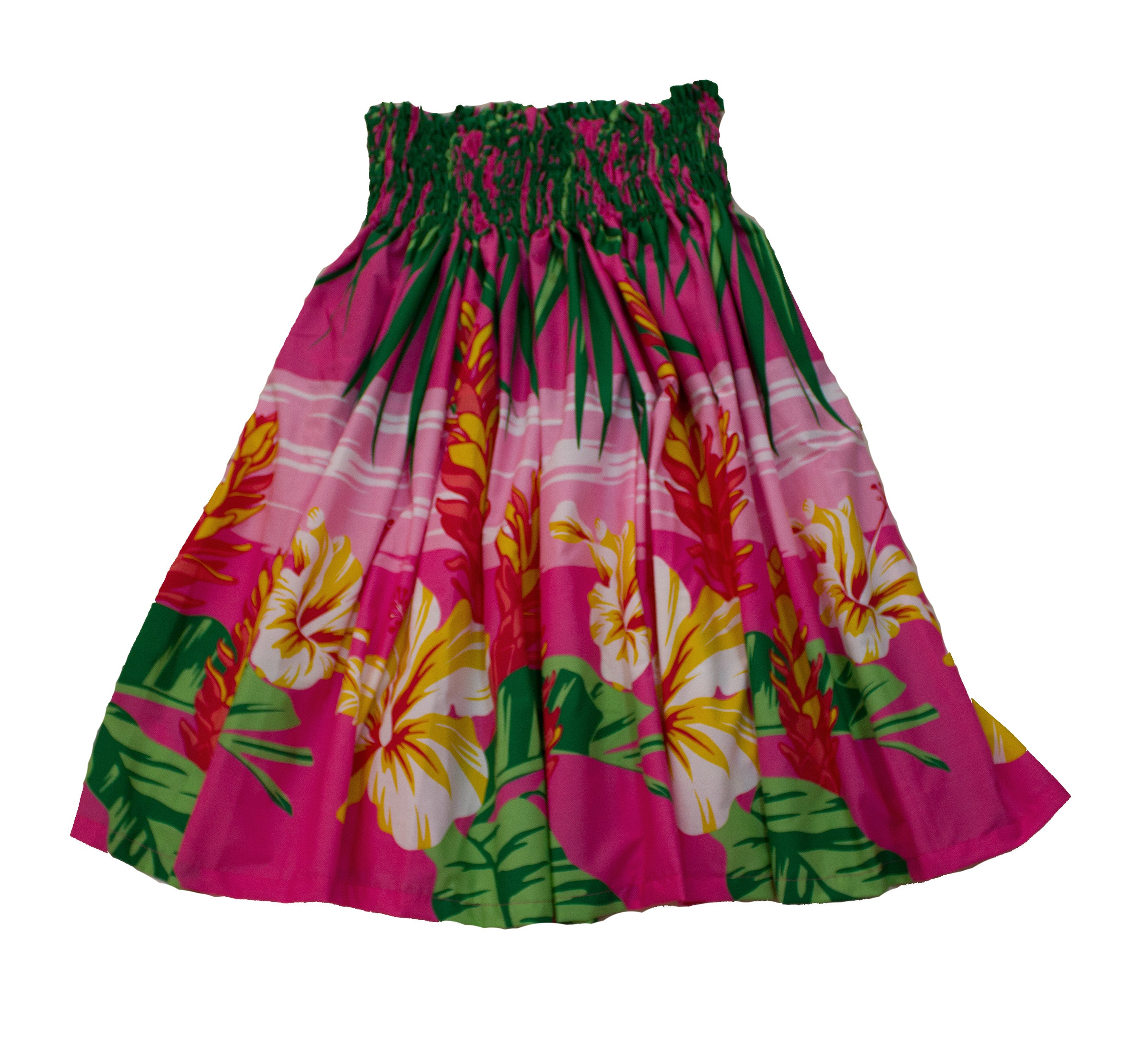 Hawaiian Pa'u hula skirts<br>Pink flower