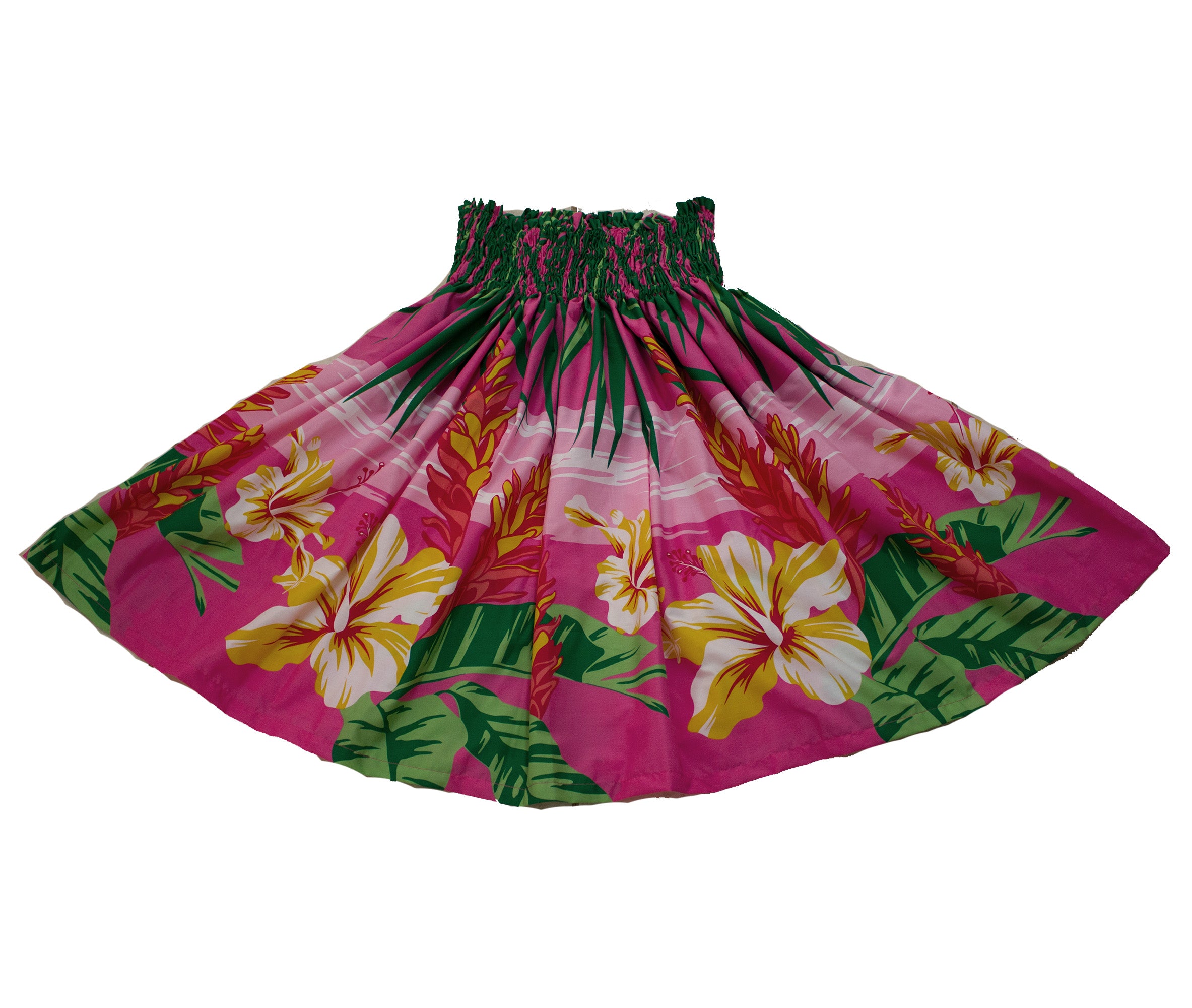 Hawaiian Pa'u hula skirts<br>Pink flower