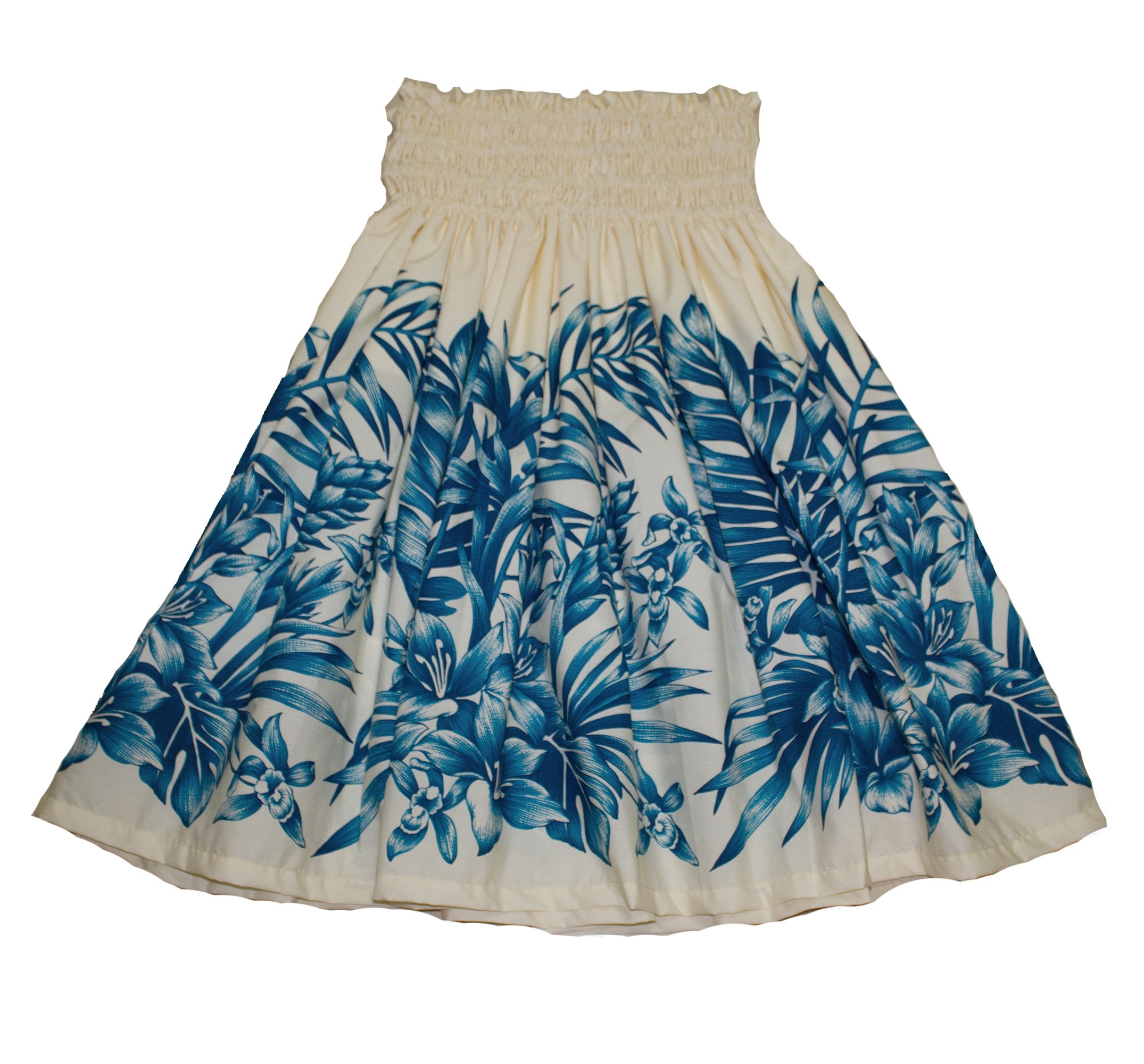Hawaiian Pa'u Hula Skirts, #1 Yellow with Red, Blue or Green Flower