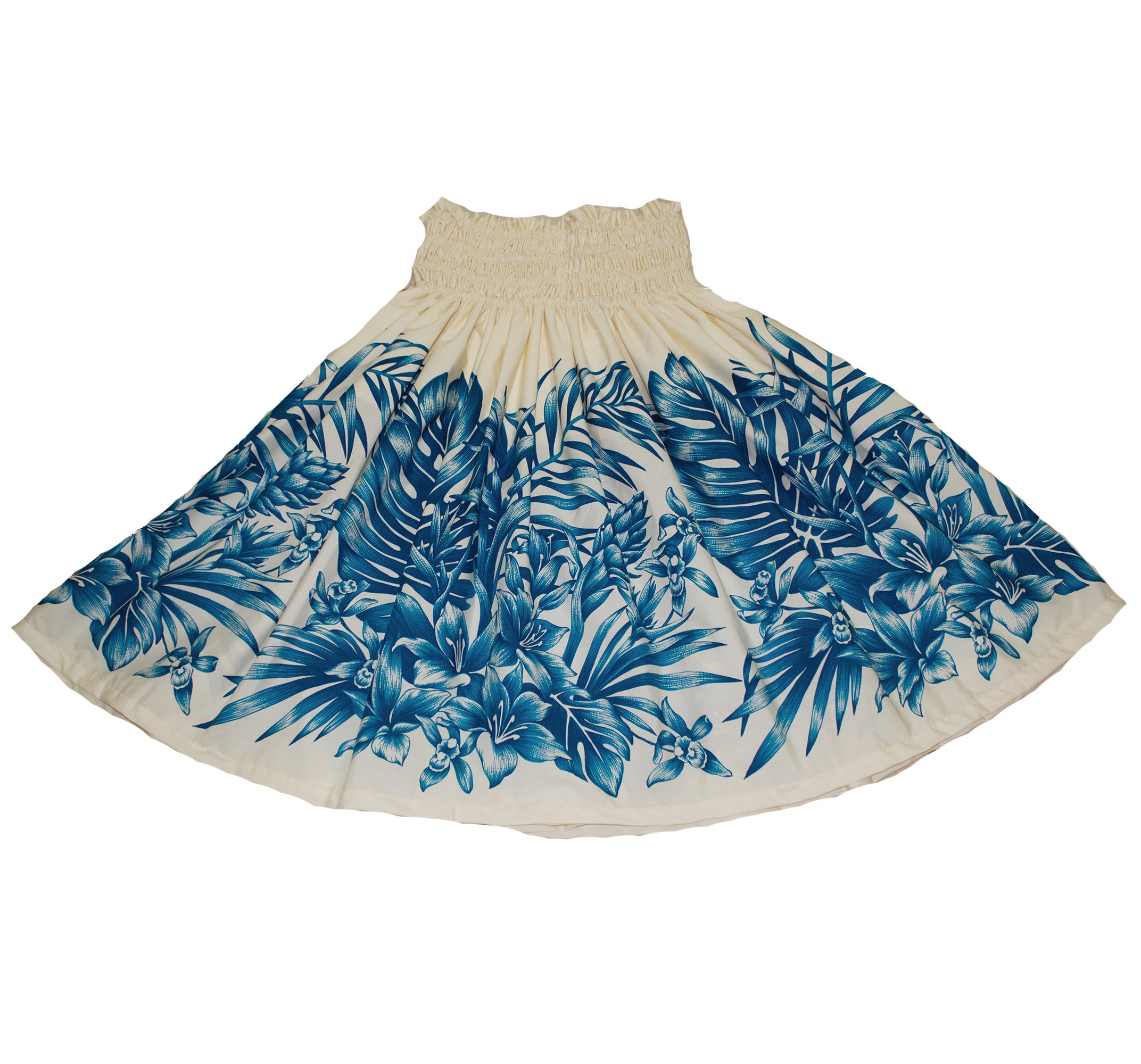 Hawaiian Pa'u Hula Skirts, #1 Yellow with Red, Blue or Green Flower