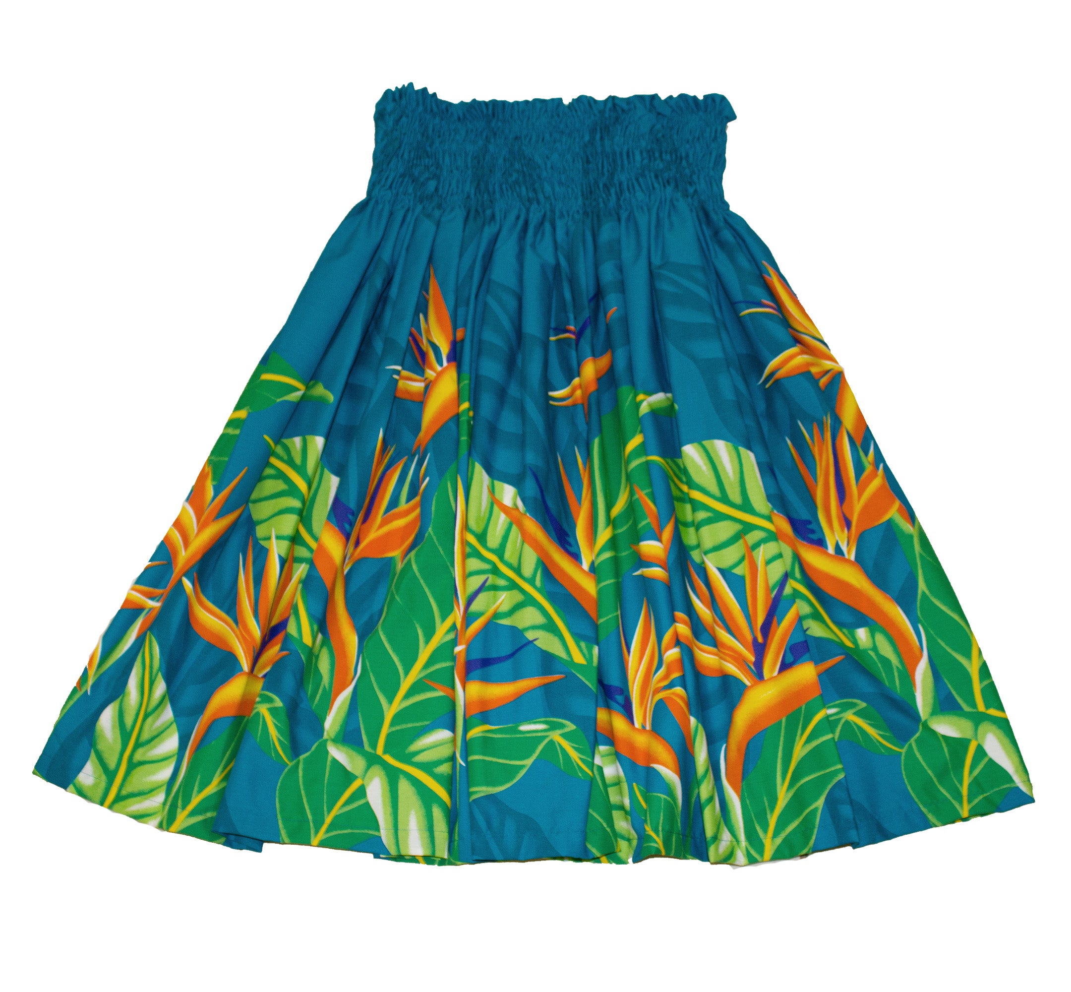 Hawaiian Pa'u Hula Skirts. #10 Colorful Blue or Black Flower