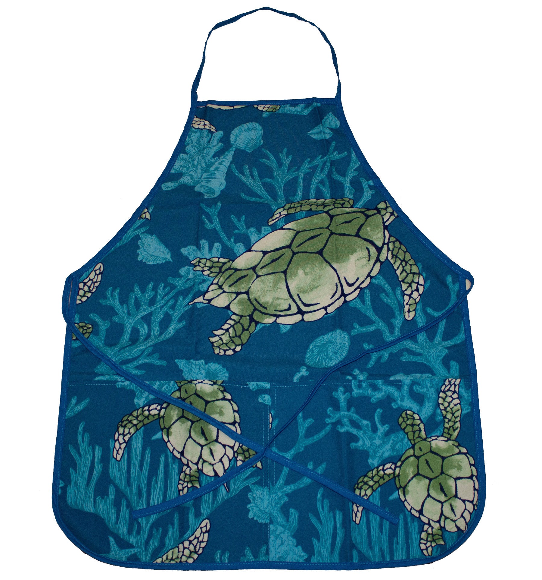 Aloha Hawaiian Apron - Blue Sea Turtle