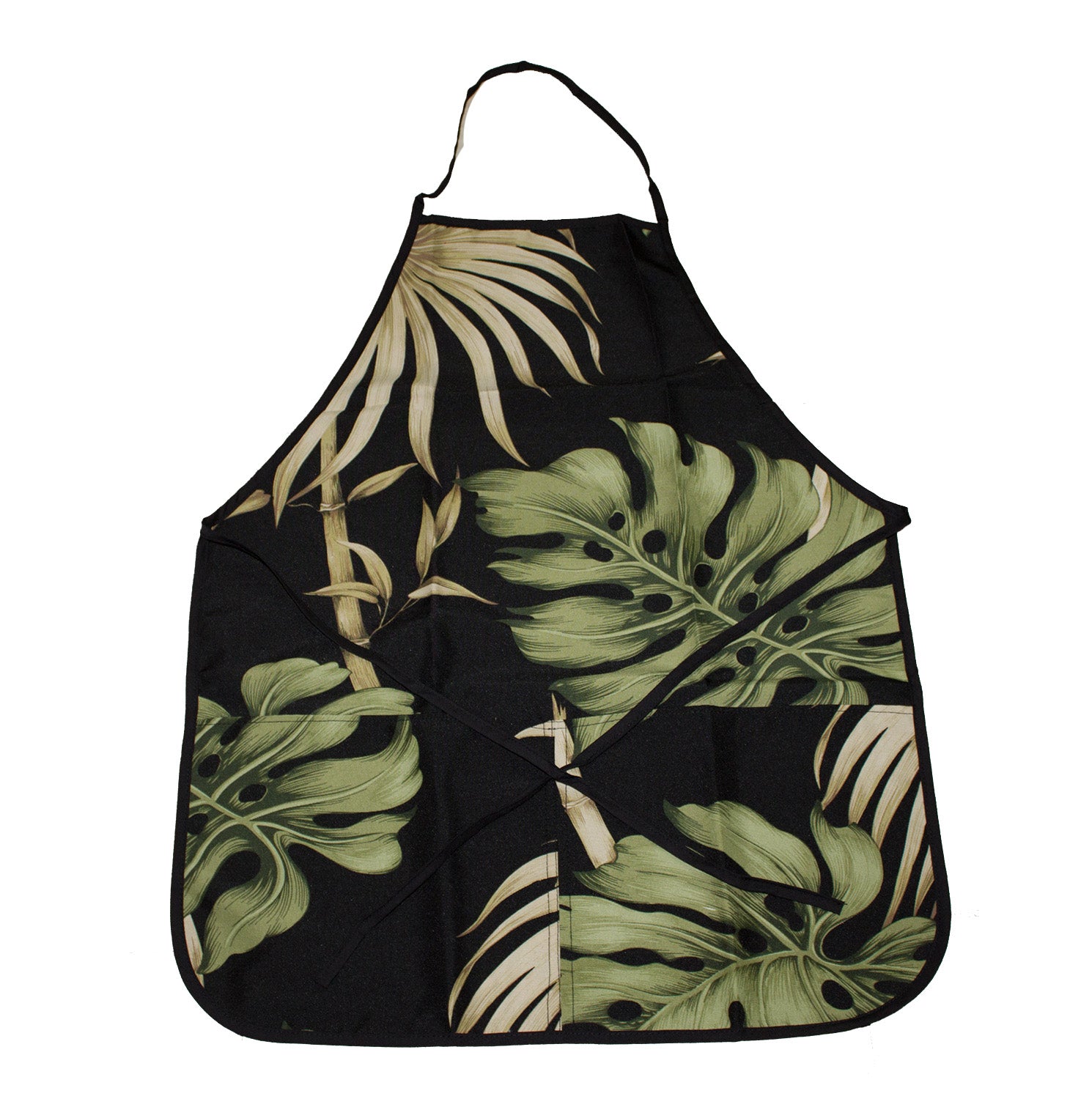 Aloha Hawaiian Apron - Black Leef