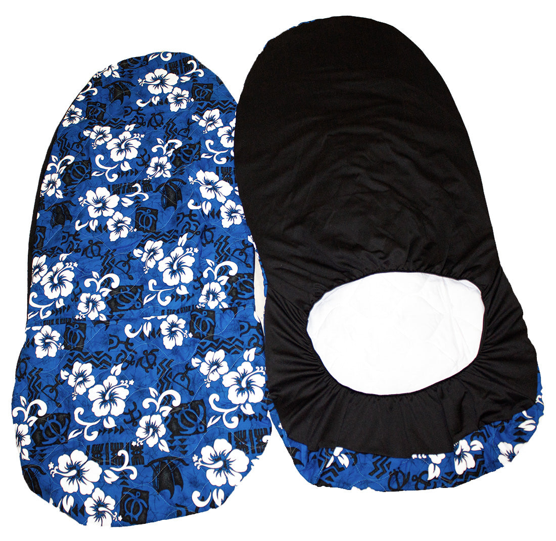 Hawaii car seat cover, #41 Blue /white flower (quilted)