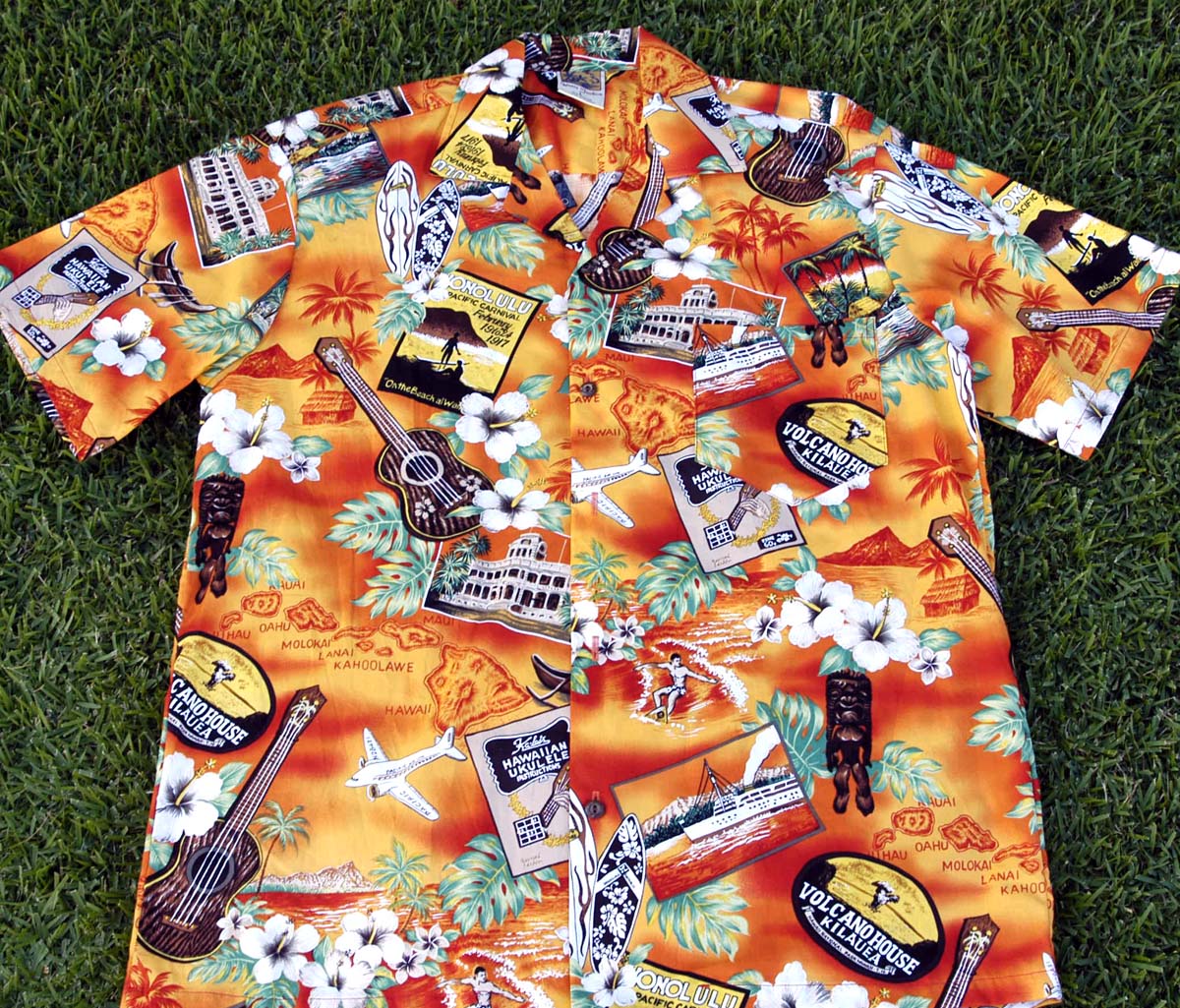 123 Hawaii shirt Orange