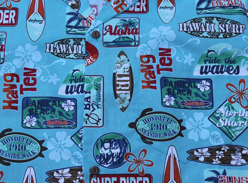 160 Hawaiian shirt Blue Surf Shop, M to 2XL