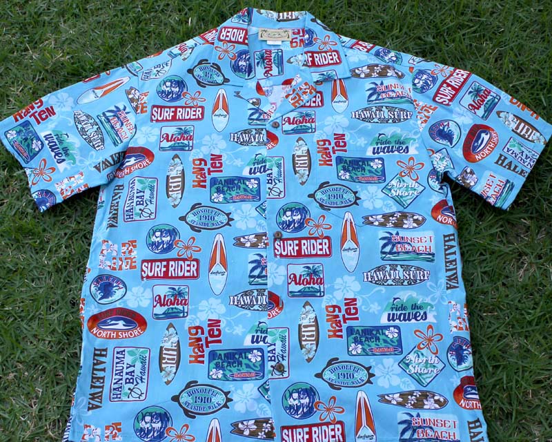 160 Hawaiian shirt Blue Surf Shop, M to 2XL