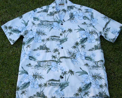 163 Hawaii shirt Orchid white, M-2XL