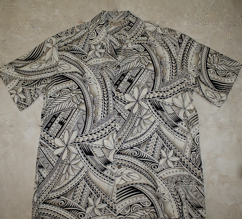 179 Hawaii Shirt Light Brown Wave, M-2XL