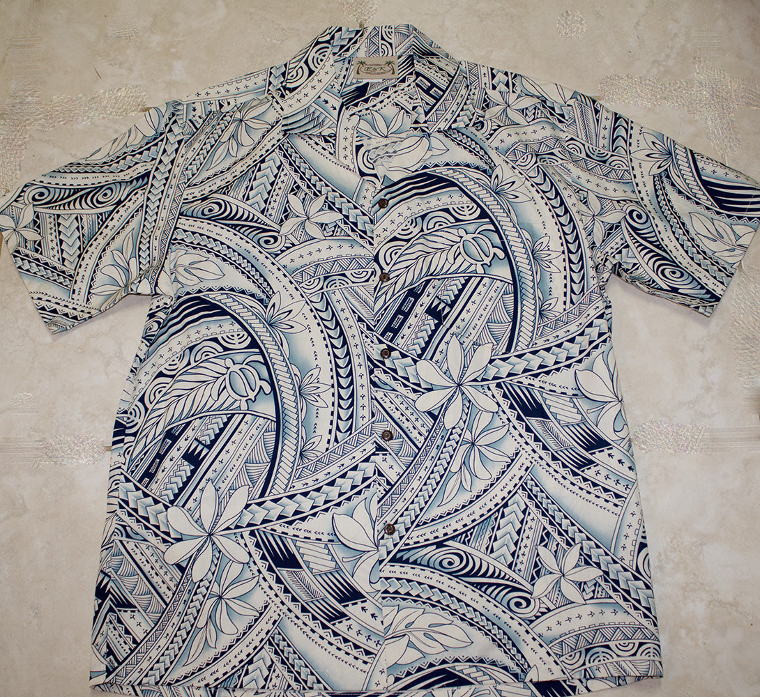 180 Hawaii shirt, Light Blue Wave, M-2XL