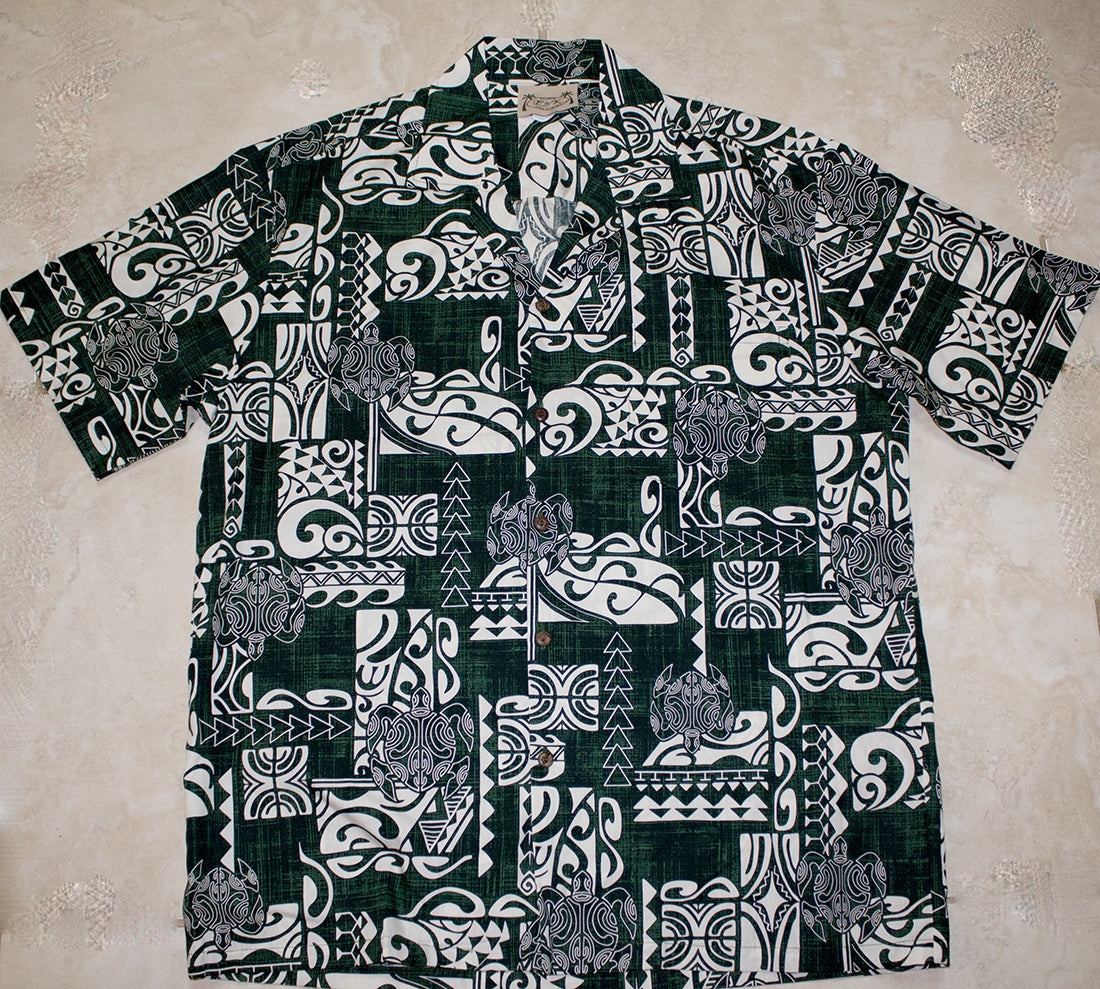 197 Hawaii shirt Green sea turtle, M-2XL