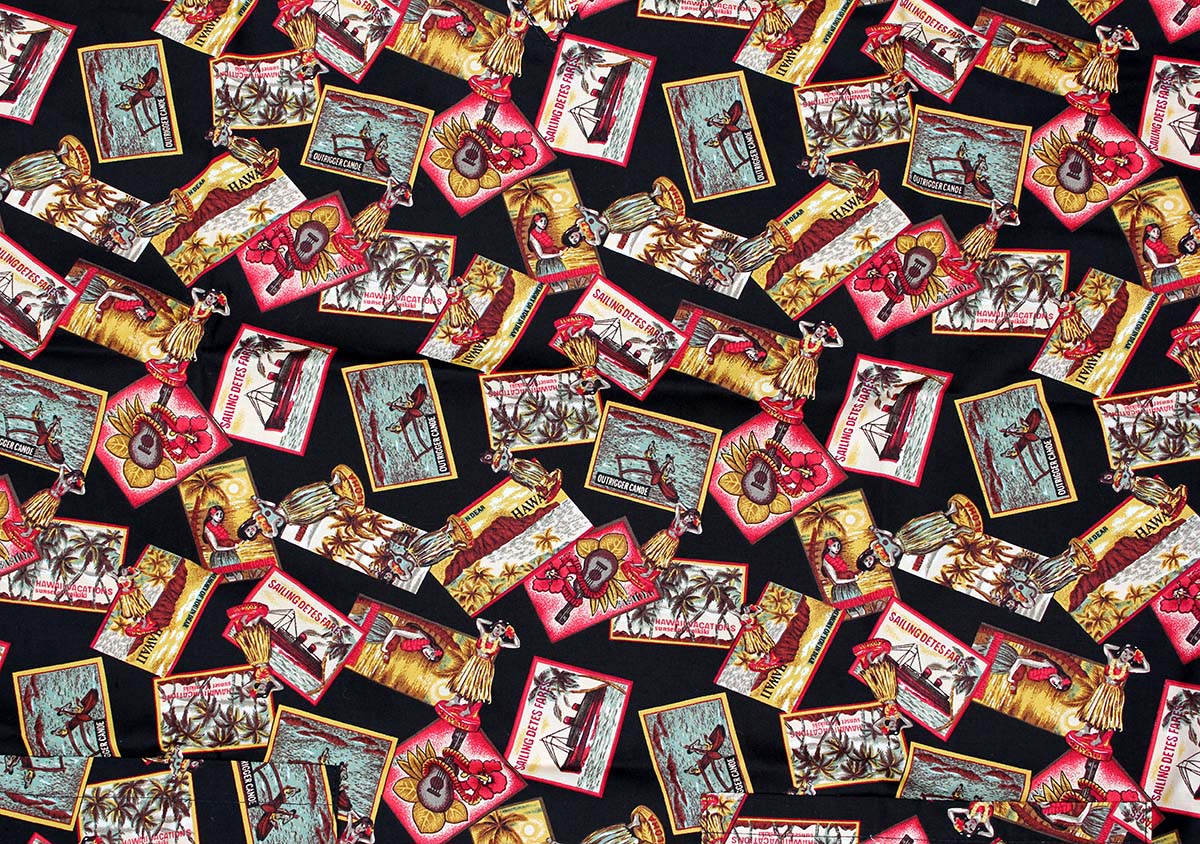 #26 Hawaii Scrub Top, The post card (100% cotton)