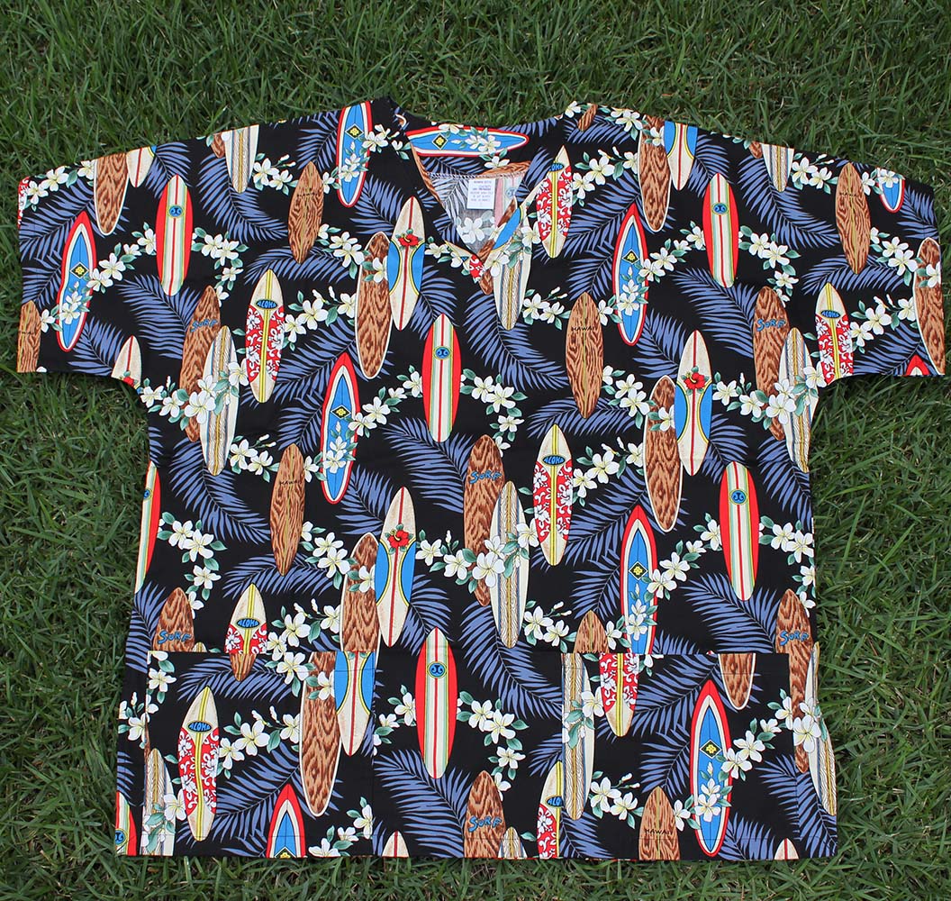 #31 Hawaii Scrub Top, Surfboard black