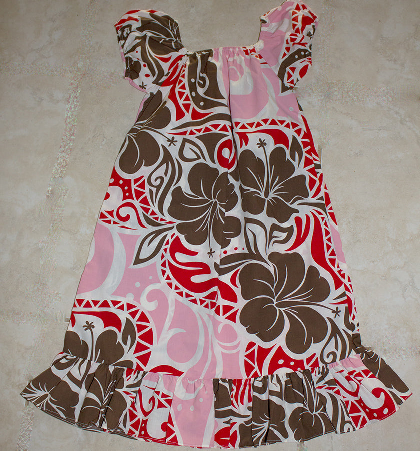 Girls muumuu Pink and Brown flower