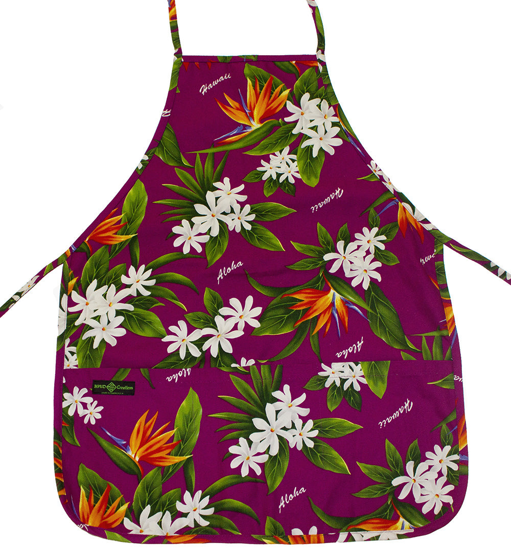 Hawaii Apron- Purple flower