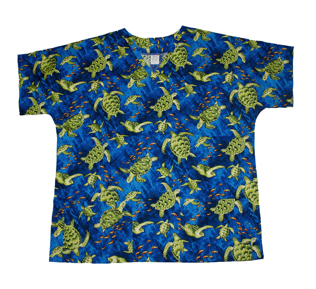 #32 Hawaii Scrub Top, Green Sea Turtle