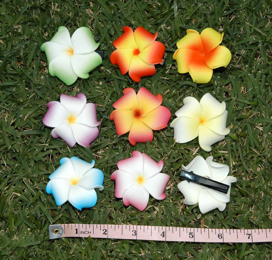 Small size foam flower hair clips