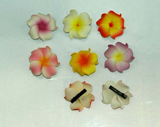 True size Foam Plumeria flower hair clip