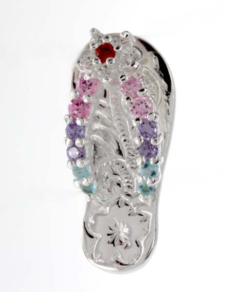 Hawaiian Pendant <br> multi color CZ Slipper