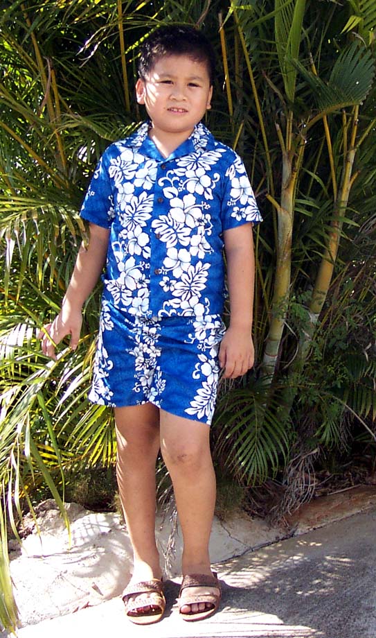 Matching kids shirt - blue lei