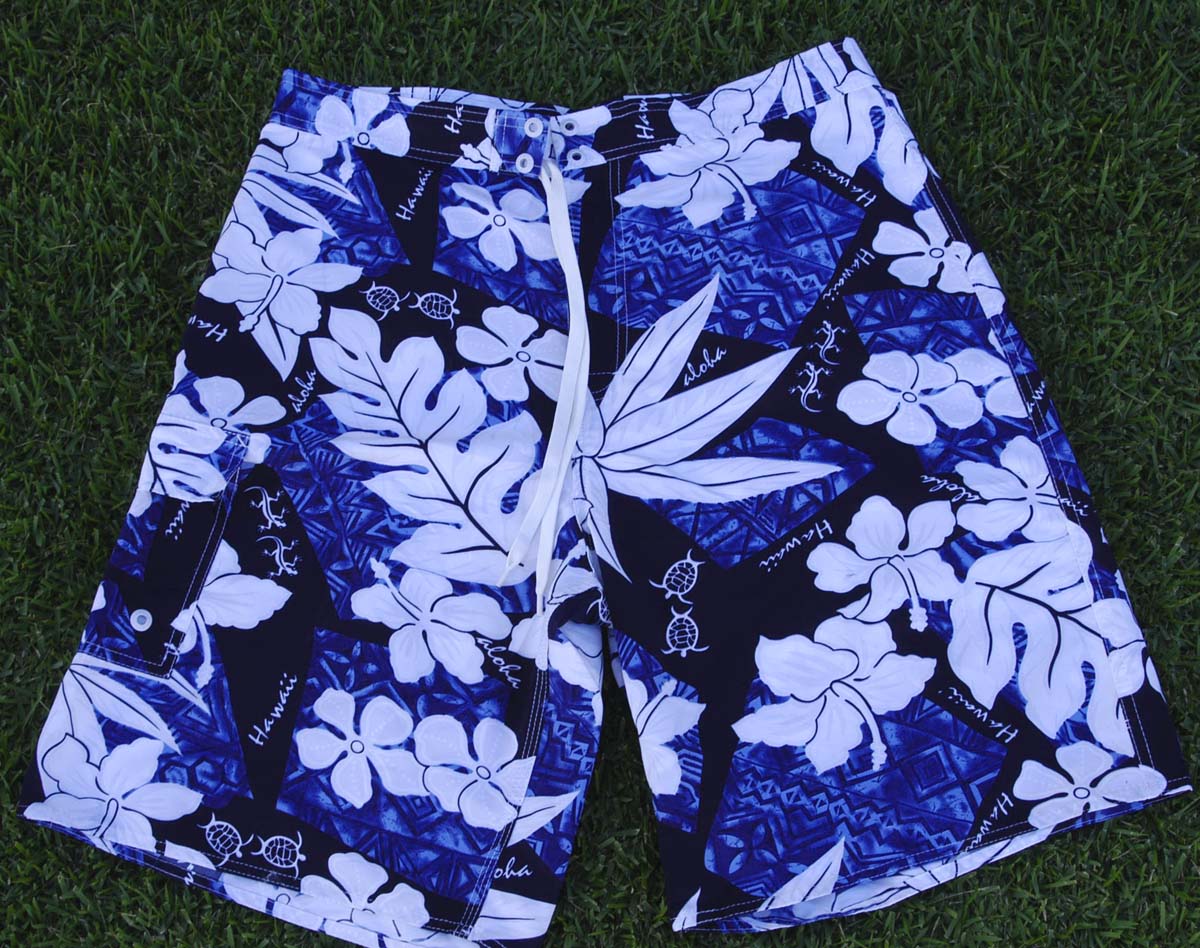 Man board short - <br>Island blue turtle size 30-32,