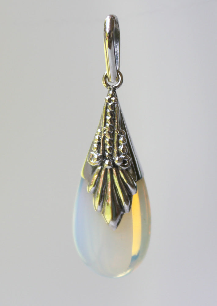 Simulated Moonstone / silver Pendant