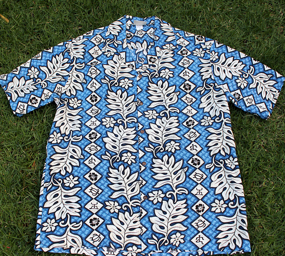 Light weight Rayon Shirts<br>#8 Blue lei, S to 4XL