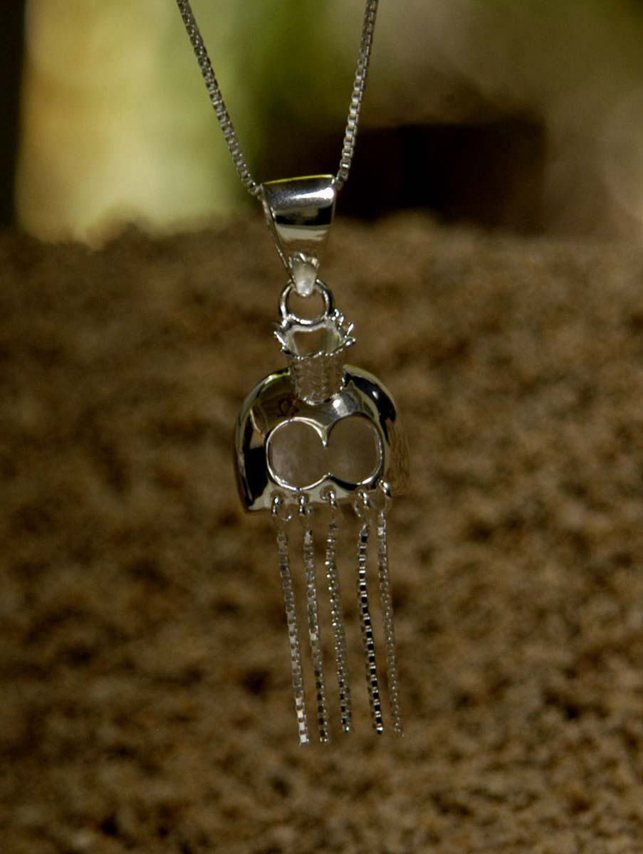 Hawaiian Silver<br> Warrior Helmet pendant