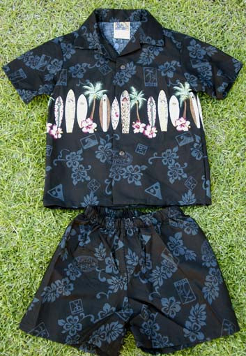 164 Hawaiian shirt Black palm /board, M-2XL