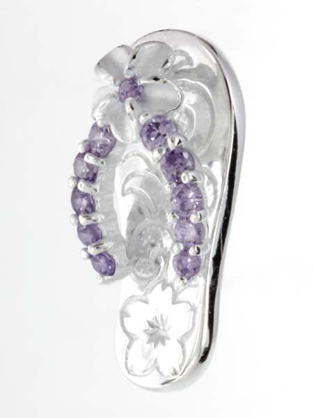 Silver pendant<br> Blue CZ Slipper