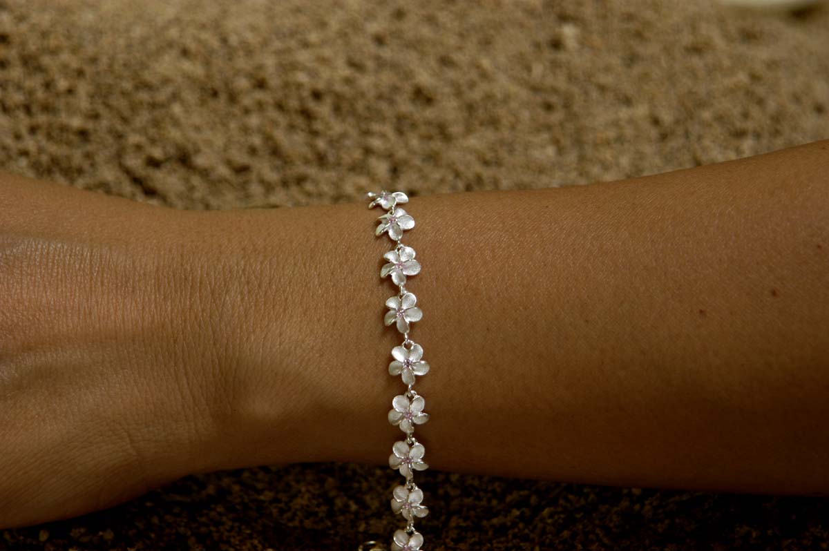 plumeria bracelet 8mm