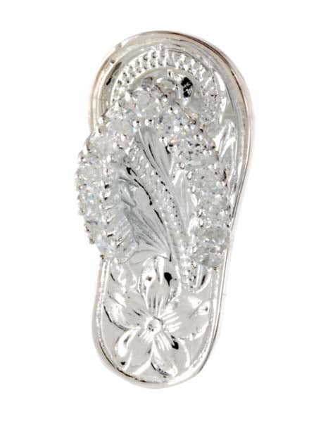 Hawaiian Pendant - clear CZ Slipper