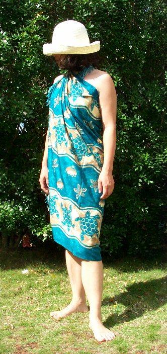 Sarong #22 Red palm tree