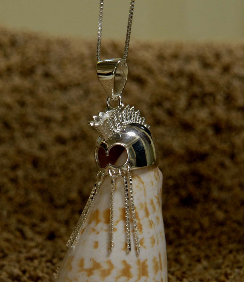 Hawaiian Silver<br> Warrior Helmet pendant