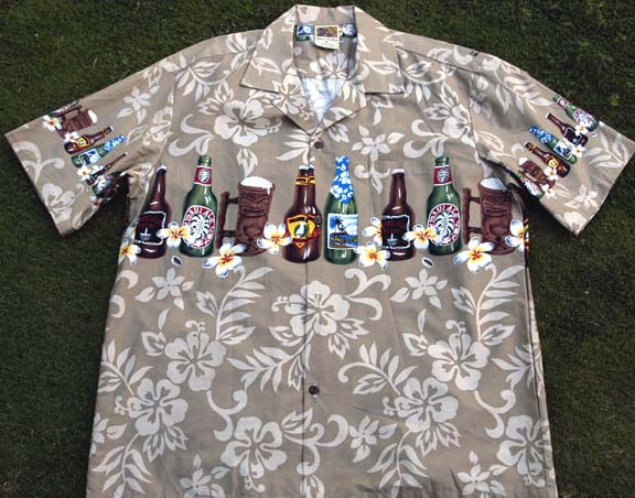 129 Hawaii shirt Khaki bottle, M-2XL
