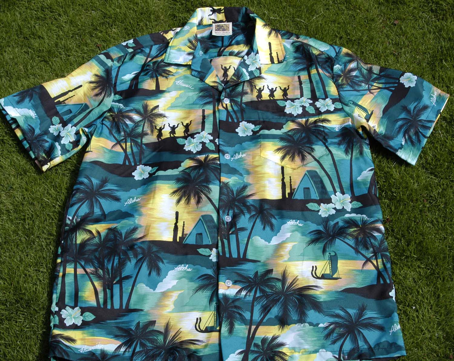Hawaiian Shirt #15 Aloha green M-2XL