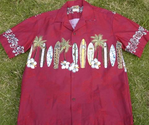 175 Hawaiian shirt Palm board/maroon, M-2XL