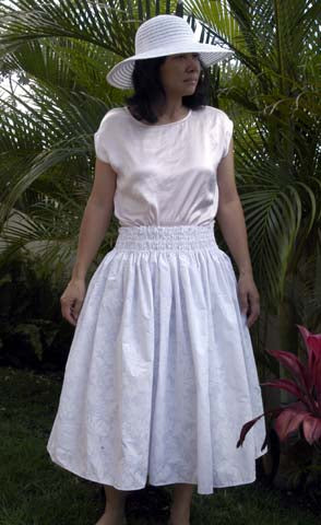 Hawaiian Pa'u hula skirts<br>#6 White