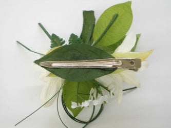 Maile leaf /tuberose hair clip