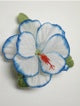 Single Hibiscus Hair Clip - #4 white/ blue