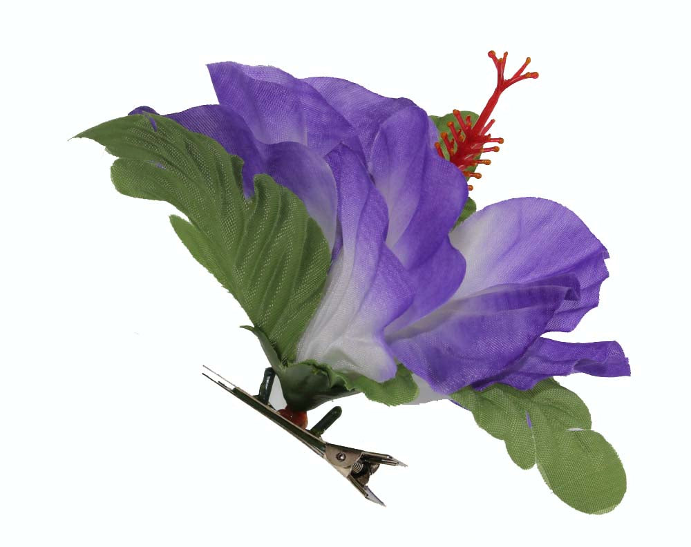 Single Hibiscus Hair Clip - #20 Purple