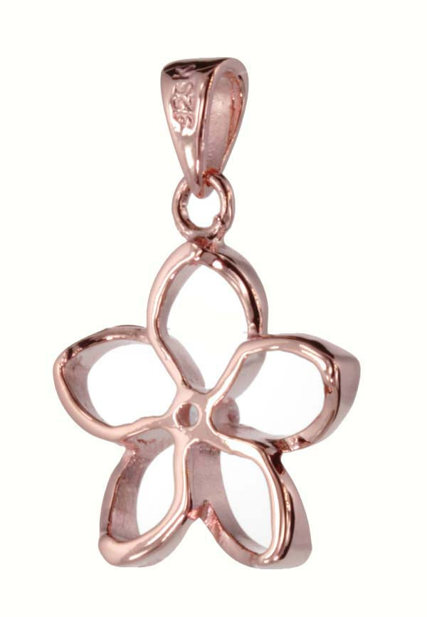 Silver pendant<br>18mm open plumeria