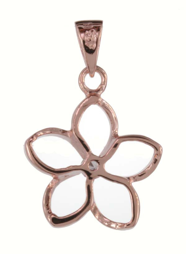 Silver pendant<br>18mm open plumeria