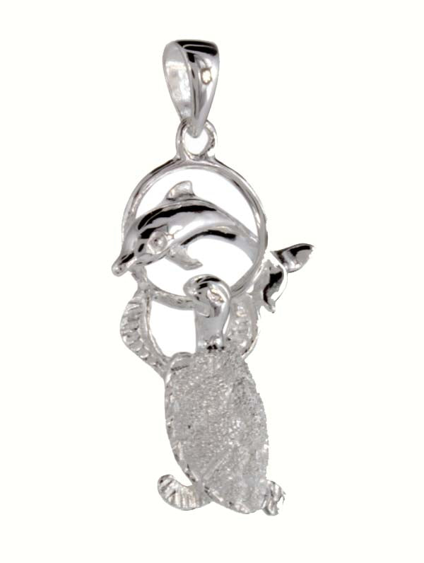 Silver pendant<br>Turtle /dolphin pal