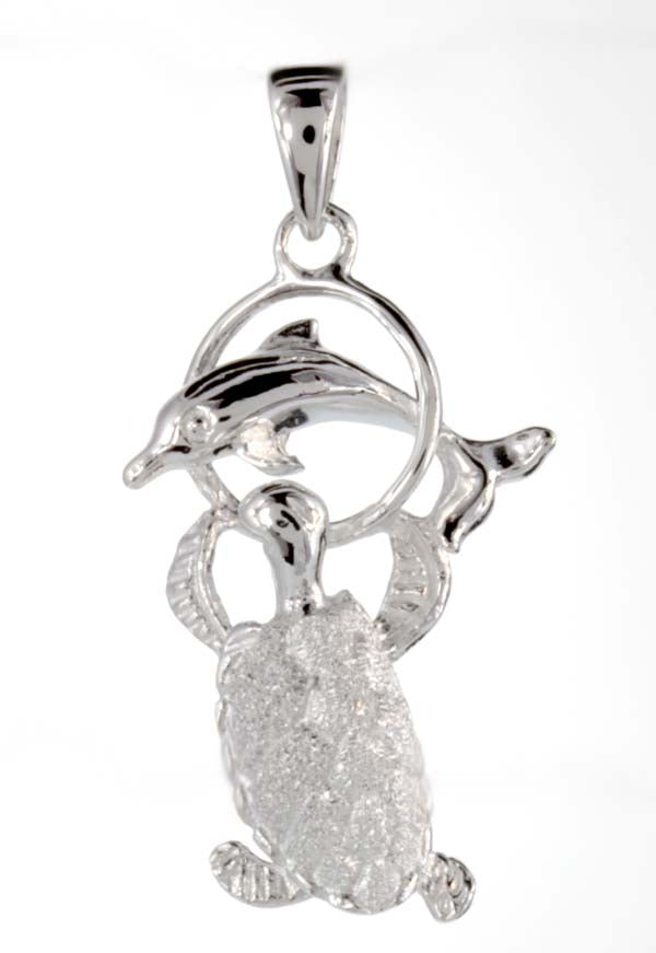 Silver pendant<br>Turtle /dolphin pal
