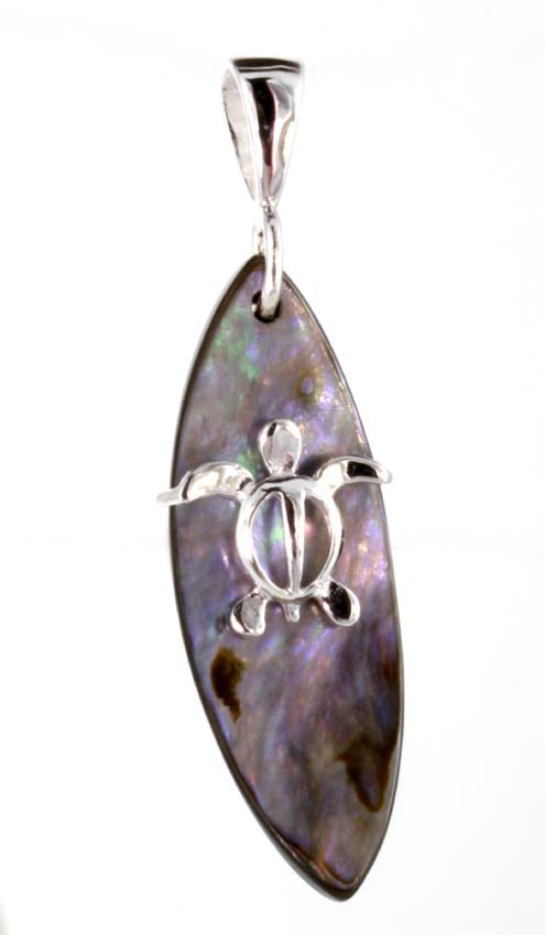 Silver pendant<br>Surfboard /open honu