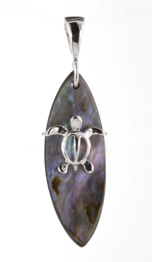 Silver pendant<br>Surfboard /open honu