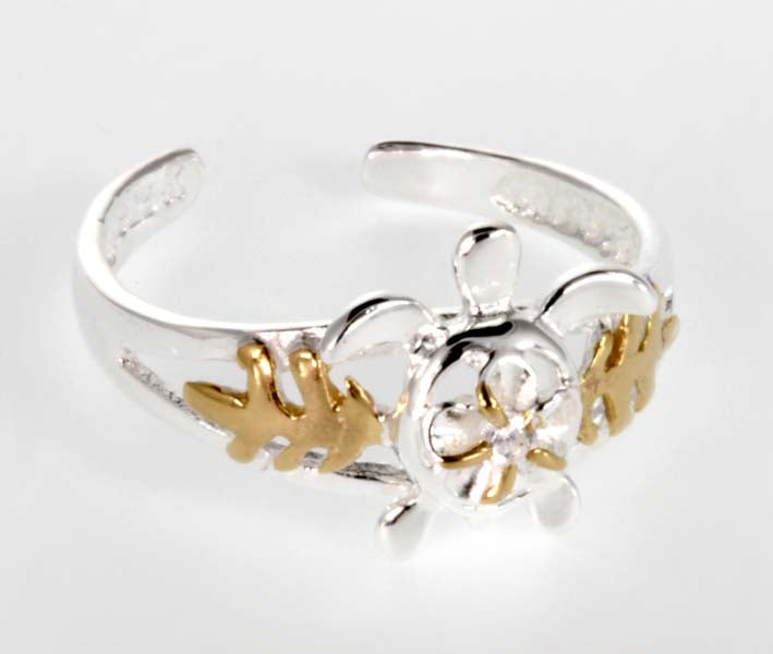 Toe ring - two tone turtle