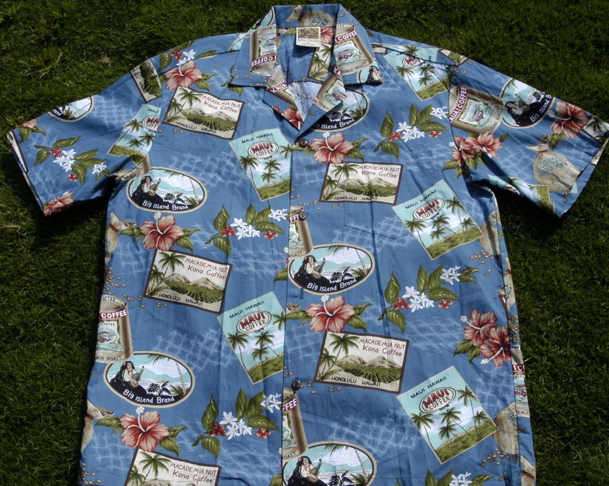 196 Hawaiian shirt, Kona coffer, M-2XL